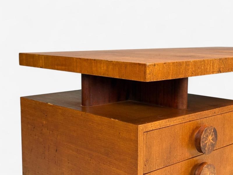 Andrew Szoeke, Satinwood, Oak, Writing Desk and Chair, USA, 1950s - 7