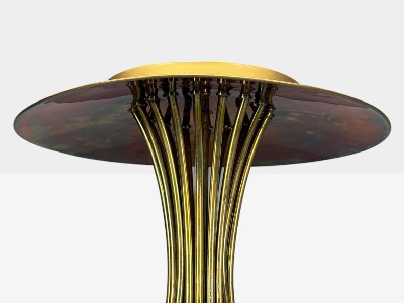 Italian Modern, Enameled Metal, Brass, Chandelier, Italy, 1960s - 5