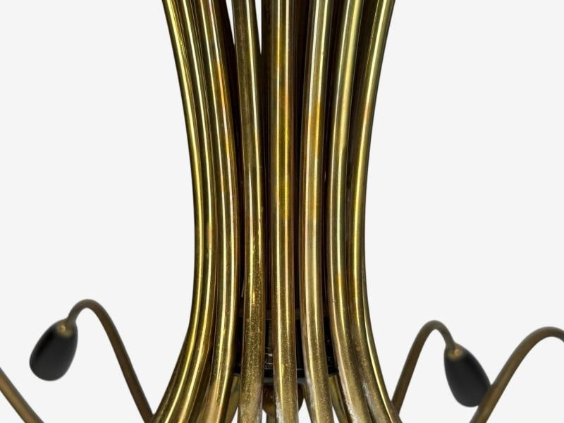Italian Modern, Enameled Metal, Brass, Chandelier, Italy, 1960s - 6