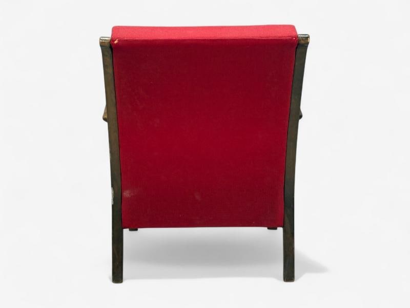 Josef Frank Attribution, Red Fabric, Wood, Lounge Chair, Denmark, 1950s - 9