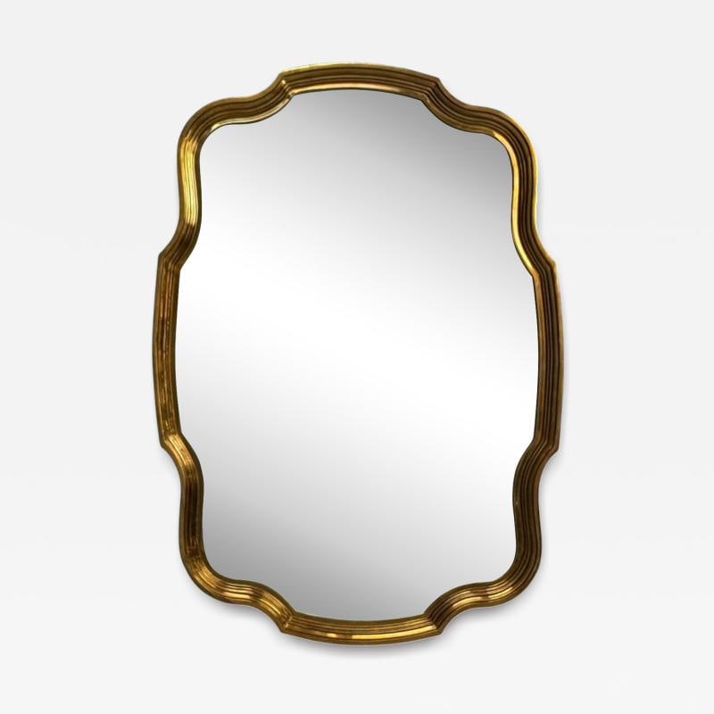 Hollywood Regency Style, Bronze, Scalloped Wall Mirror, USA, 1950s (1 of 8)