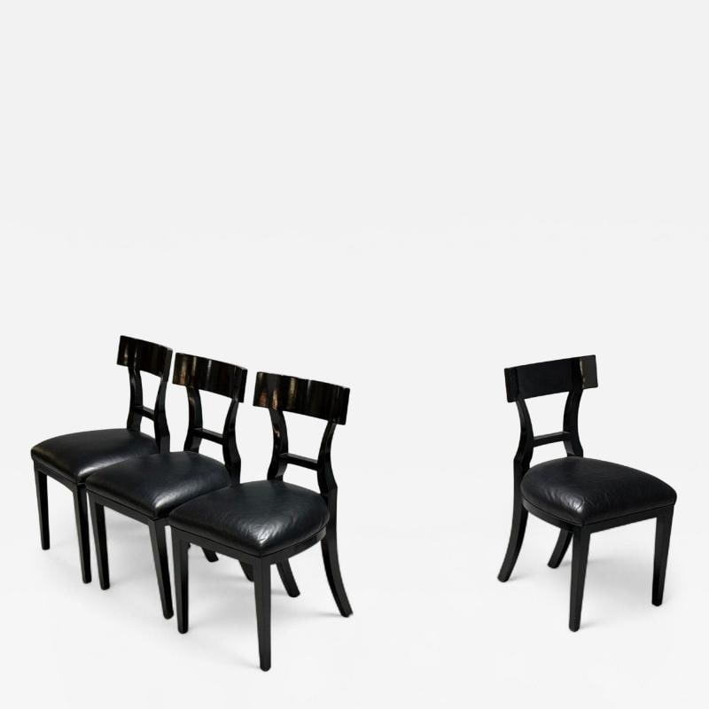 Niedermaier, Ebonized Wood, Leather, Klismos Dining Chairs, USA, 21st C. (1 of 12)