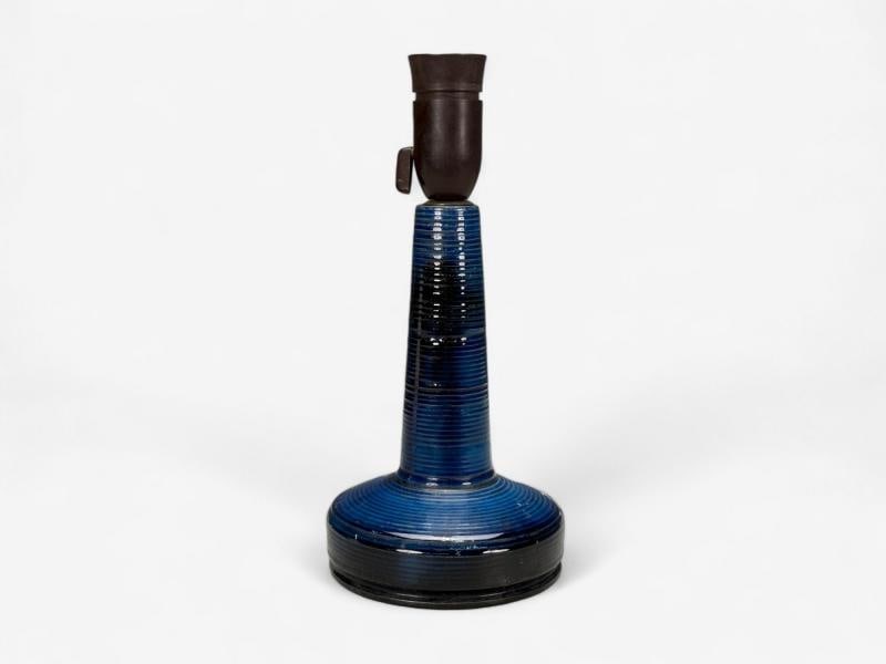 J. Holstein Keramik, Blue Stoneware, Table Lamp, Denmark, 1960s - 4