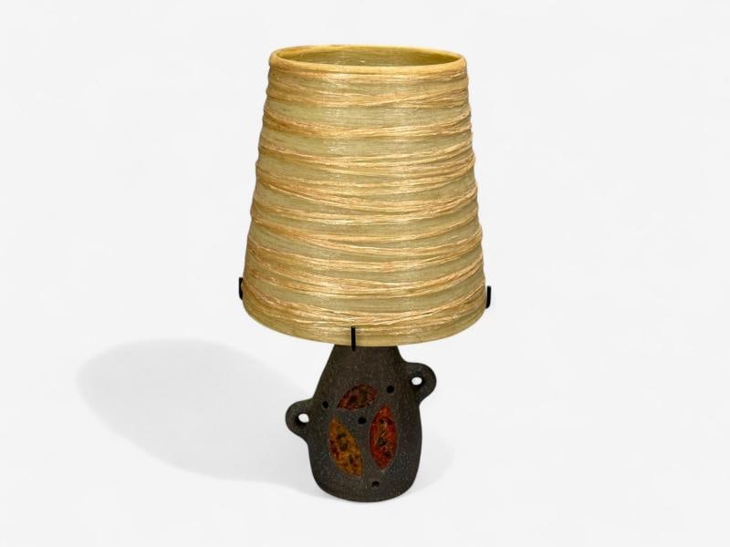 Accolay, Ceramic, Stained Glass, Spun Resin, Table Lamp, France, 1960s - 5