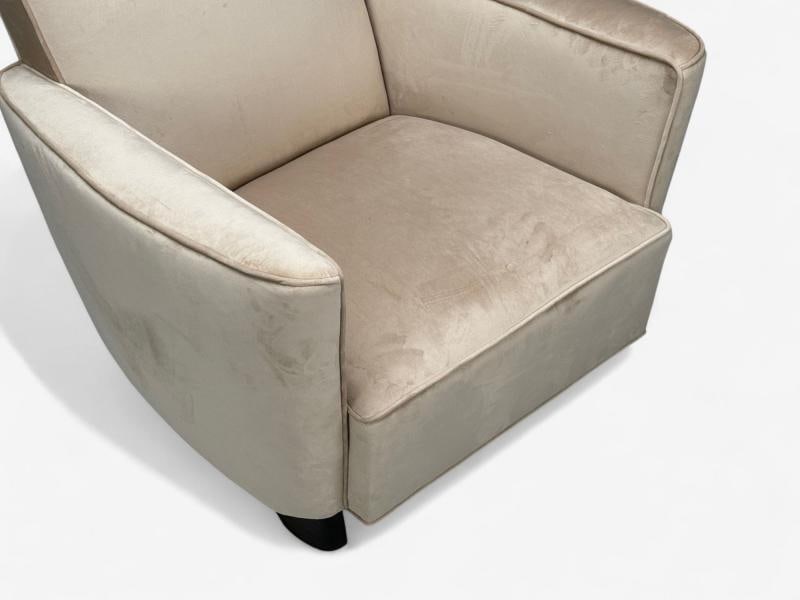 Slagelse Mobelfabrik, Beige Velvet, Beech, Lounge Chairs, Denmark, 1940s - 10