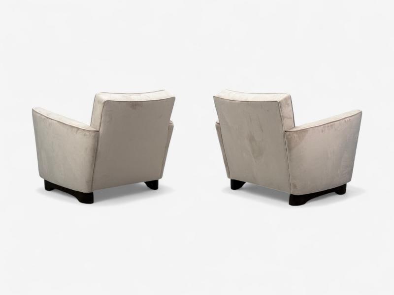 Slagelse Mobelfabrik, Beige Velvet, Beech, Lounge Chairs, Denmark, 1940s - 5