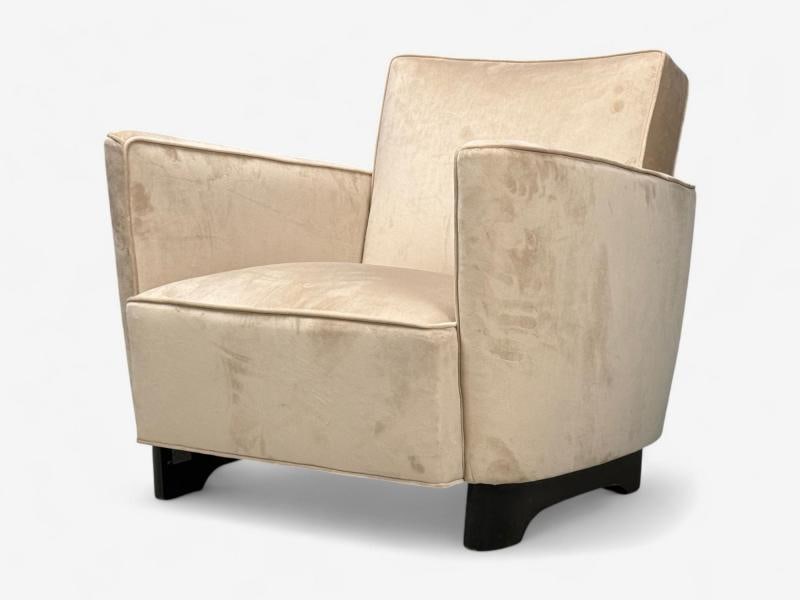 Slagelse Mobelfabrik, Beige Velvet, Beech, Lounge Chairs, Denmark, 1940s - 6
