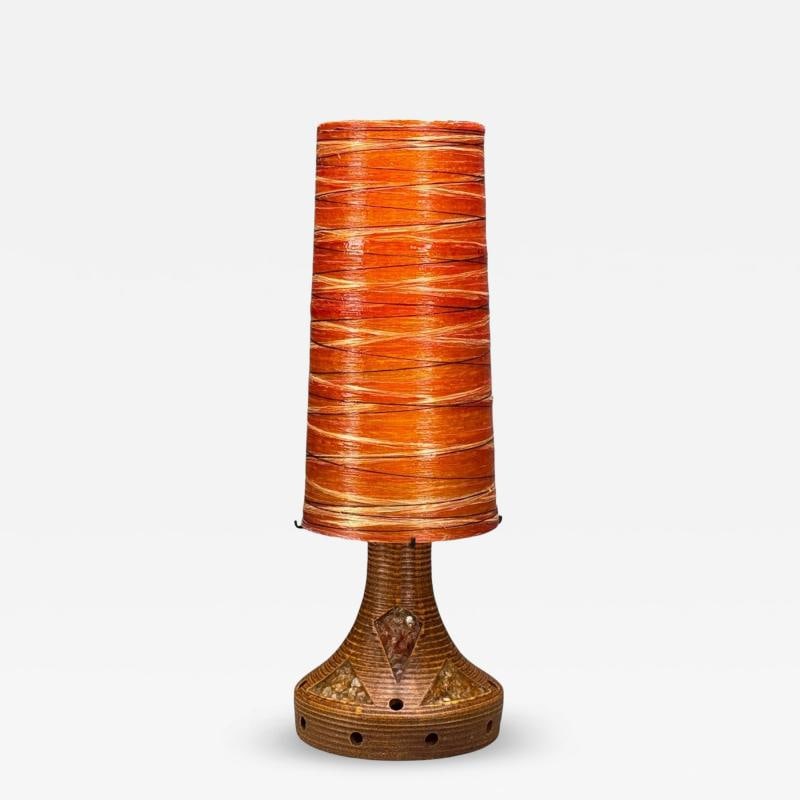 Accolay, Ceramic, Stained Glass, Spun Resin, Floor Lamp, France, 1955: Title: Accolay, Ceramic, Stained Glass, Spun Resin, Floor Lamp, France, 1955 Description: Accolay, French Mid-Century Modern, Ceramic, Stained Glass, Resin, Floor Lamp, France, 1955 A ceramic,