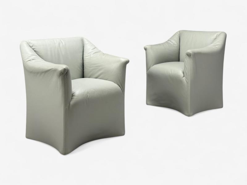 Mario Bellini, Italian Modern, Leather, Four Model 684 Armchairs, Italy, 1980s - 4
