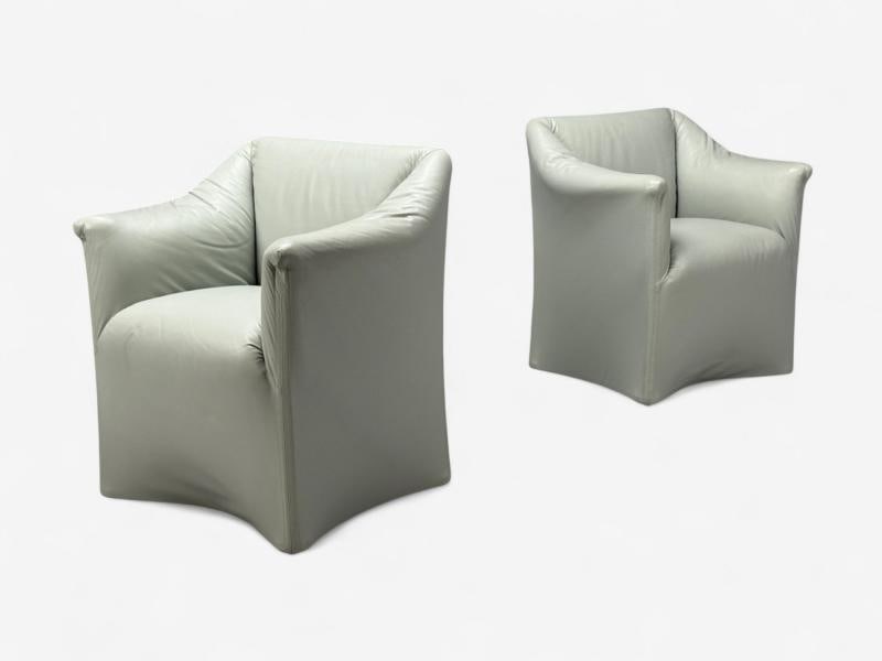 Mario Bellini, Italian Modern, Leather, Four Model 684 Armchairs, Italy, 1980s - 5