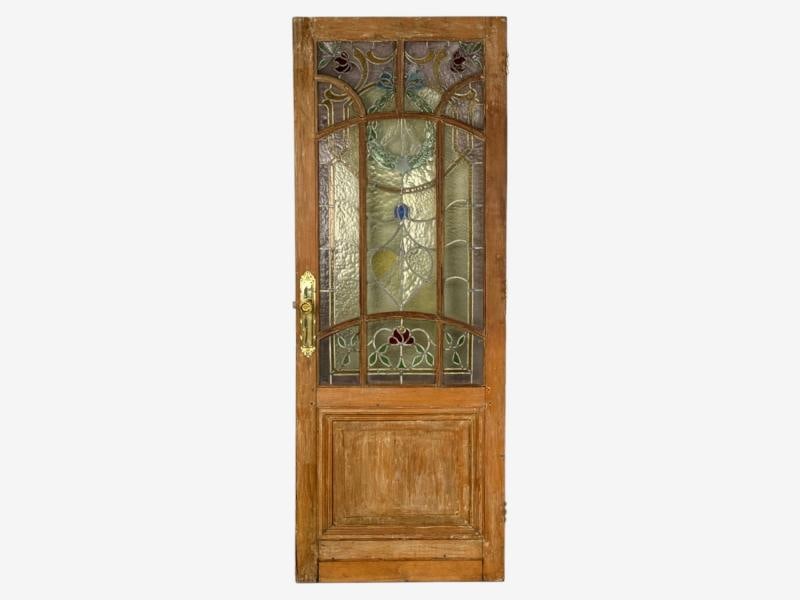 Neoclassical, Wood, Art Glass, Large Stained Glass Doors, Italy, 1930s - 4