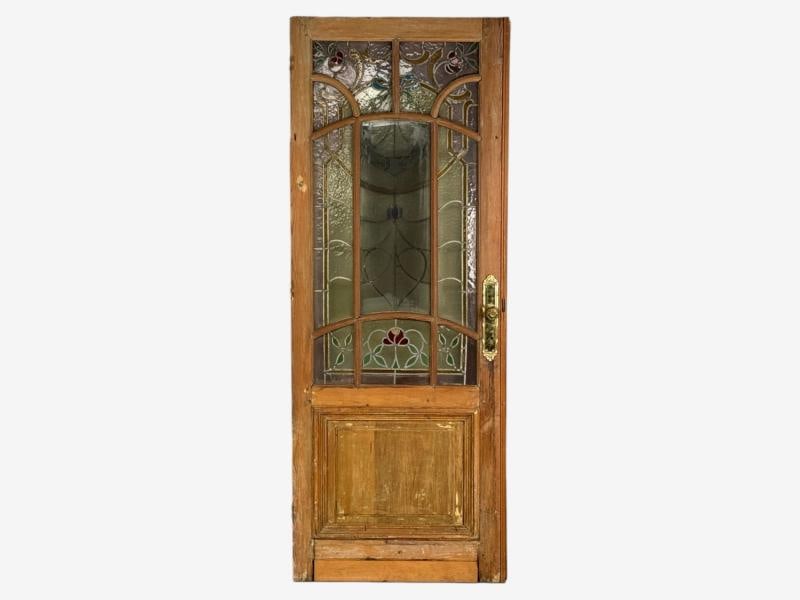 Neoclassical, Wood, Art Glass, Large Stained Glass Doors, Italy, 1930s - 5