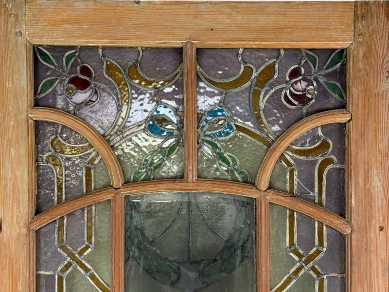 Neoclassical, Wood, Art Glass, Large Stained Glass Doors, Italy, 1930s - 6