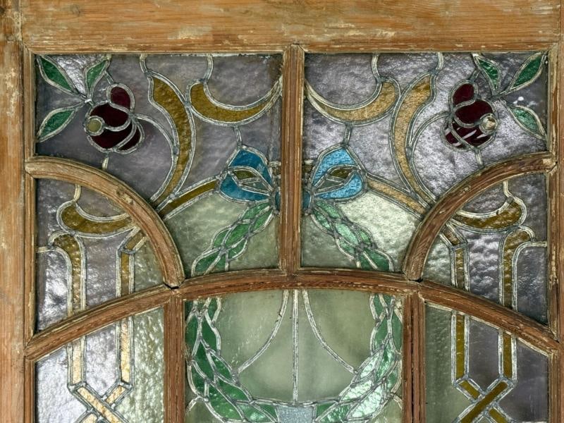 Neoclassical, Wood, Art Glass, Large Stained Glass Doors, Italy, 1930s - 7