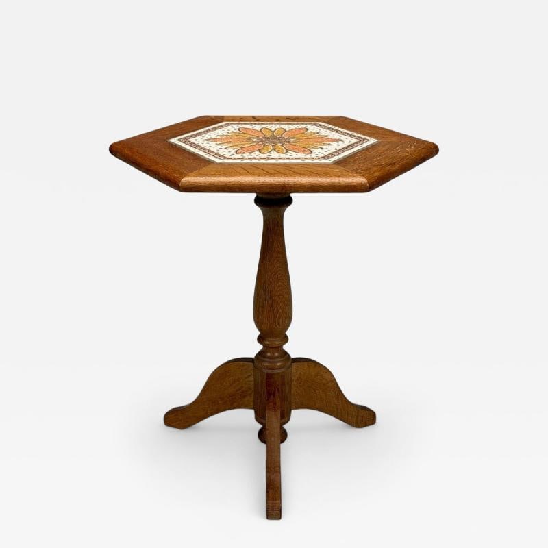 Danish Modern, Oak, Ceramic, Side Table, Denmark, 1975 (1 of 9)