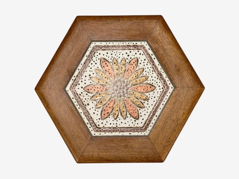 Danish Modern, Oak, Ceramic, Side Table, Denmark, 1975 - 3