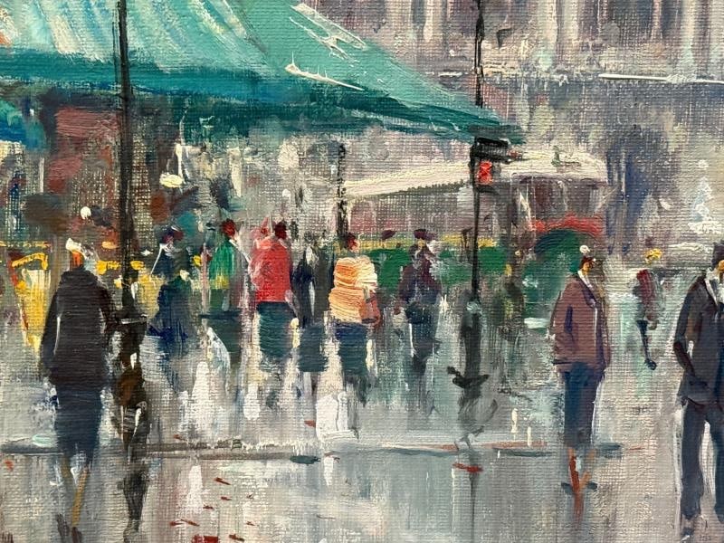 Jean Salabet, Impressionism, Paris Street Scene, Oil on Canvas, France, 1954 - 4