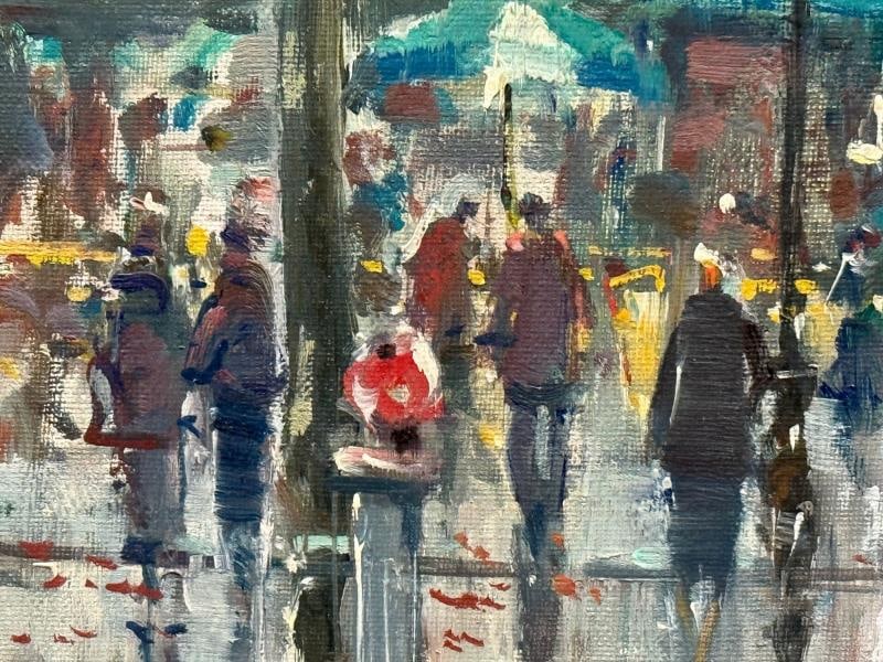Jean Salabet, Impressionism, Paris Street Scene, Oil on Canvas, France, 1954 - 5