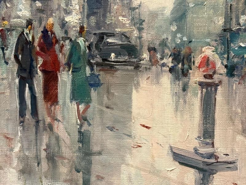 Jean Salabet, Impressionism, Paris Street Scene, Oil on Canvas, France, 1954 - 6