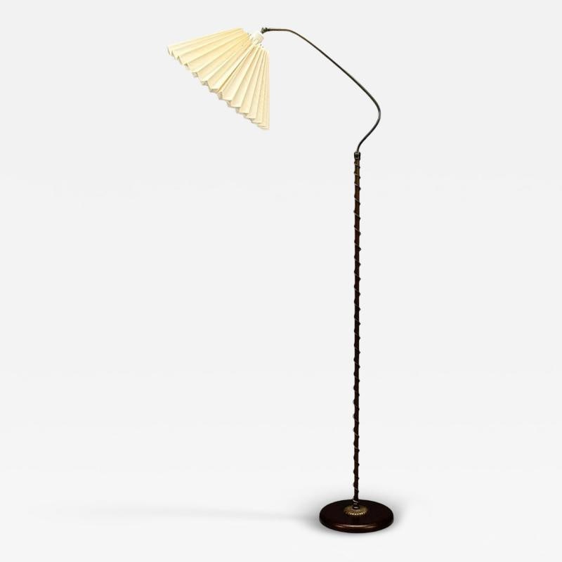 Swedish Modern, Brass, Fabric, Floor Lamp, Sweden, 1950s: Title: Swedish Modern, Brass, Fabric, Floor Lamp, Sweden, 1950s Description: Swedish Mid-Century Modern, Brass, Fabric, Floor Lamp, Sweden, 1950s An organic form brass floor lamp designed and produced