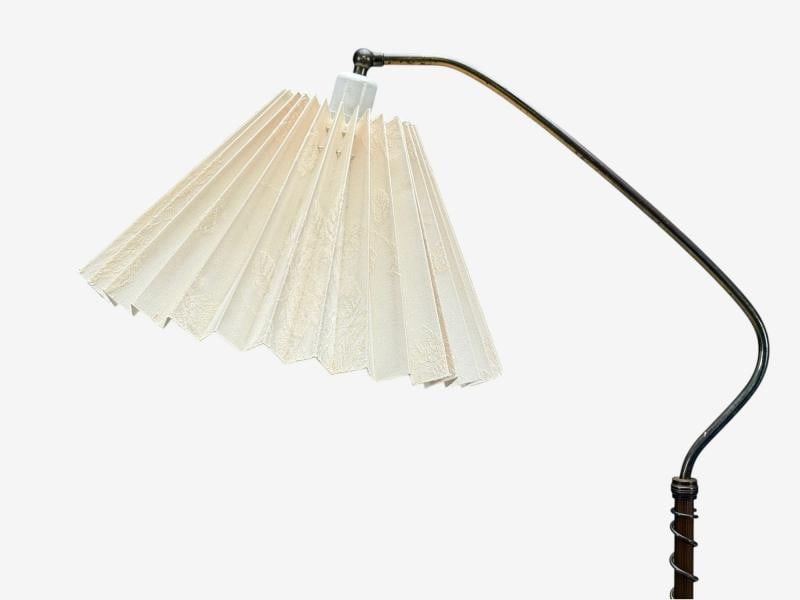 Swedish Modern, Brass, Fabric, Floor Lamp, Sweden, 1950s - 2