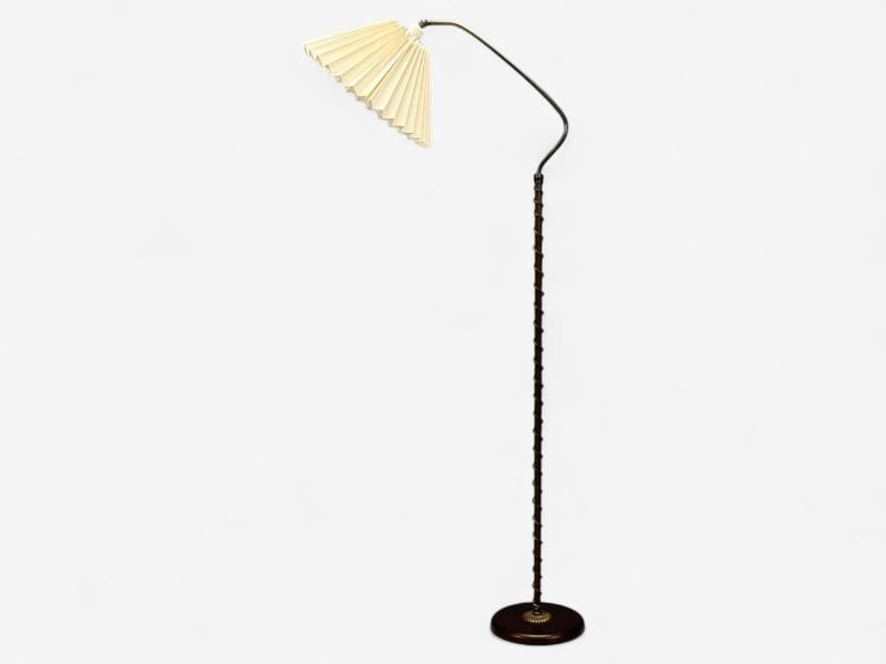 Swedish Modern, Brass, Fabric, Floor Lamp, Sweden, 1950s - 4