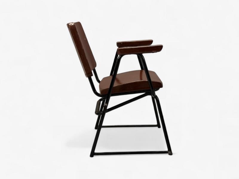 Studio BBPR, Lacquered Iron, Wood, Twelve Armchairs, Italy, 1960s - 9