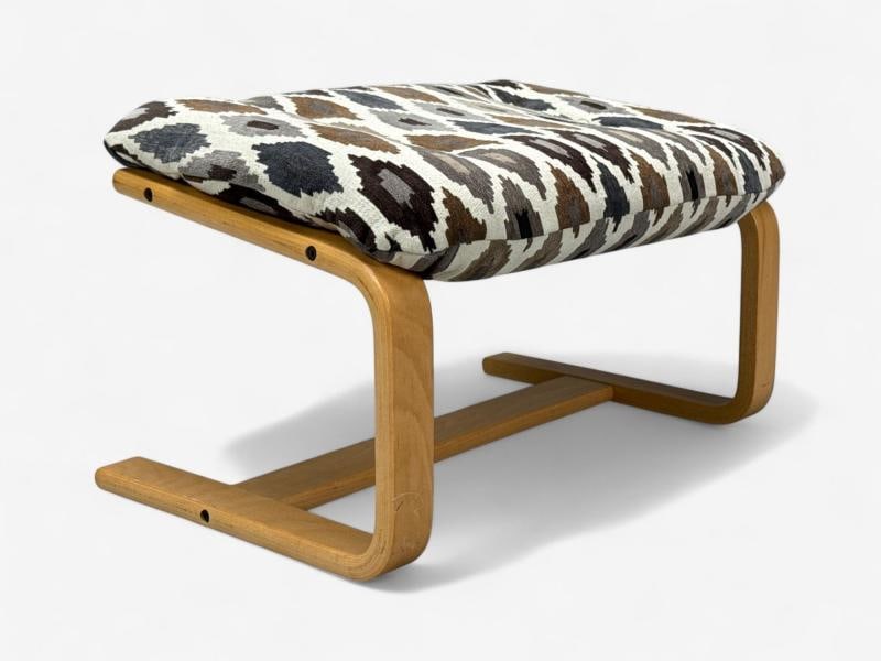 Westnofa, Bentwood, Fabric, Lounge Chair and Ottoman, Norway, 1960s - 11