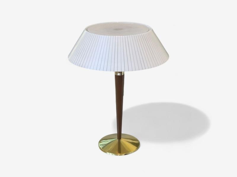 Gerald Thurston, Teak, Brass, Plastic, Table Lamp, USA, 1960s - 3