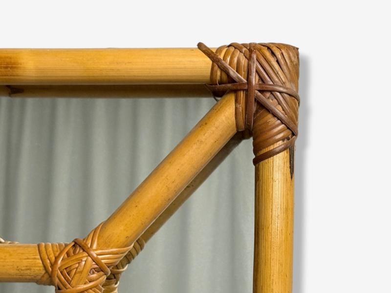 Italian Modern, Bamboo, Glass, Wall Mirror, Italy, 1950s - 4