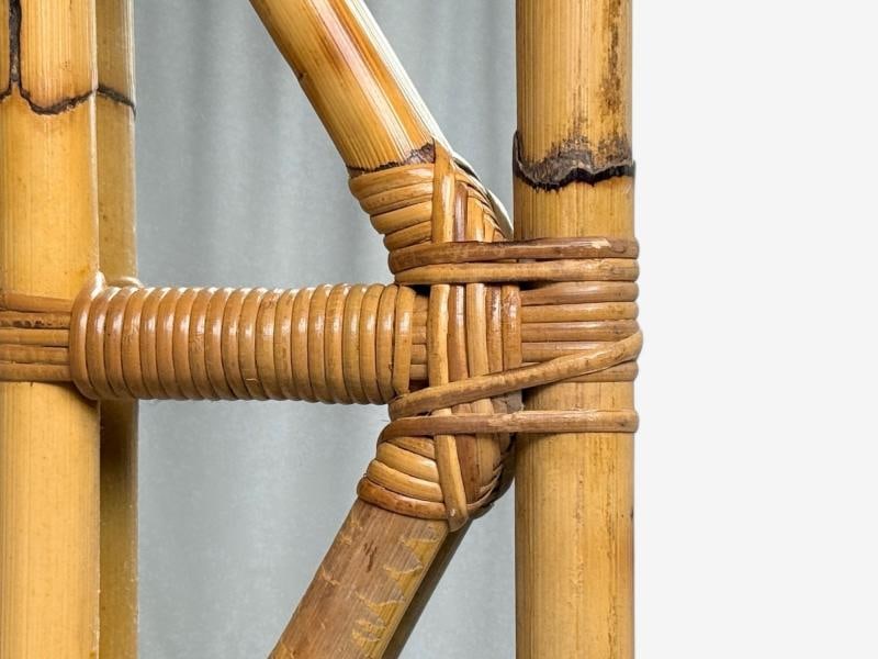 Italian Modern, Bamboo, Glass, Wall Mirror, Italy, 1950s - 6