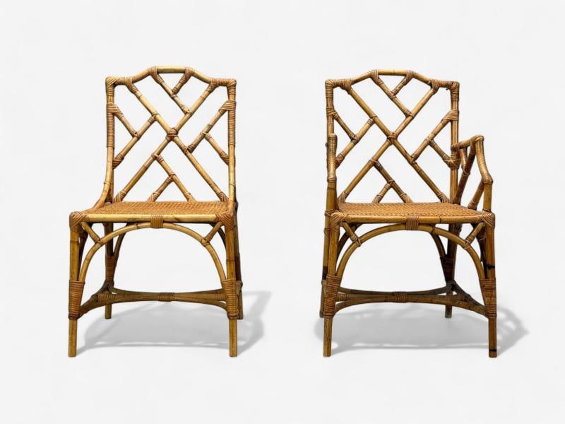 Dal Vera, Italian Modern, Bamboo, Cane, Six Dining Chairs, Italy, 1950s - 10