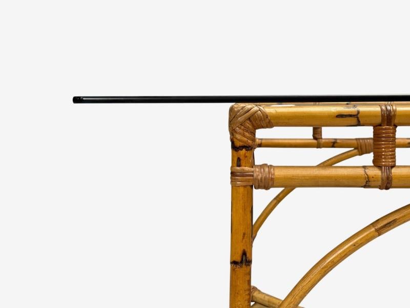 Dal Vera, Italian Modern, Bamboo, Cane, Glass, Dining Table, Italy, 1950s - 5