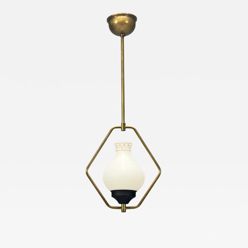 Danish Modern, Brass, Glass, Pendant Light, Denmark, 1960s: Title: Danish Modern, Brass, Glass, Pendant Light, Denmark, 1960s Description: Danish Mid-Century Modern, Brass, Glass, Pendant Light, Denmark, 1960s A unique glass and brass pendant light designed