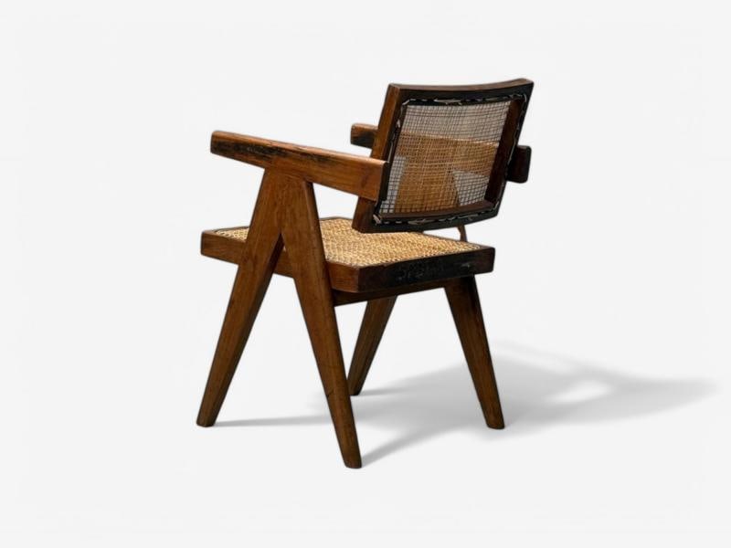 Pierre Jeanneret, Teak, Cane, Four Floating Back Chairs, Chandigarh, 1960s - 6