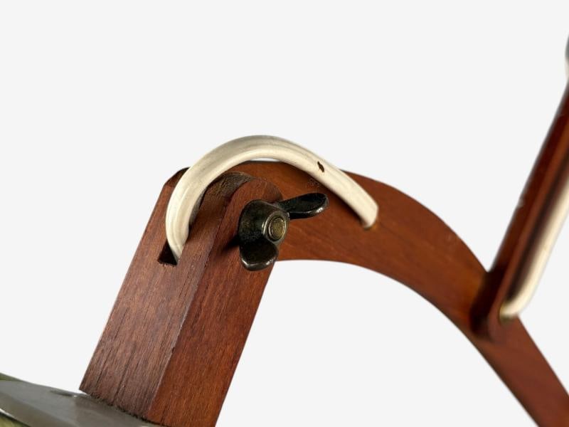 Aro Leuchten, Teak, Brass, Fabric, Scissor Wall Light, Germany, 1960s - 8