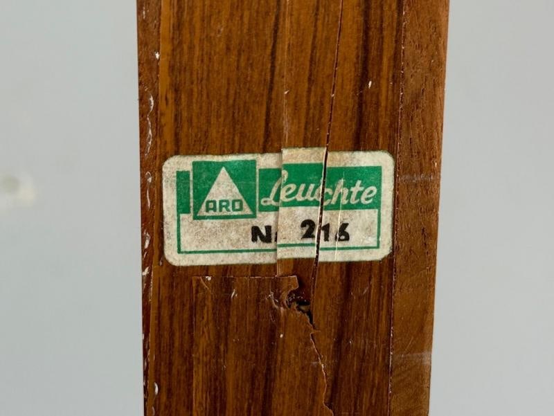 Aro Leuchten, Teak, Brass, Fabric, Scissor Wall Light, Germany, 1960s - 9