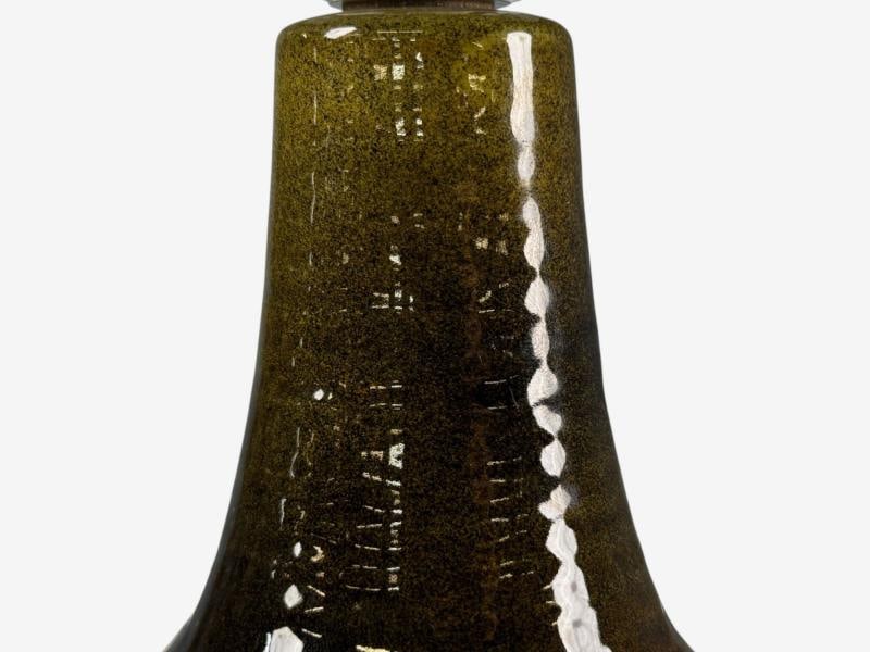 Arne Finne Nielsen, Olive Green Stoneware, Table Lamp, Denmark, 1960s - 7