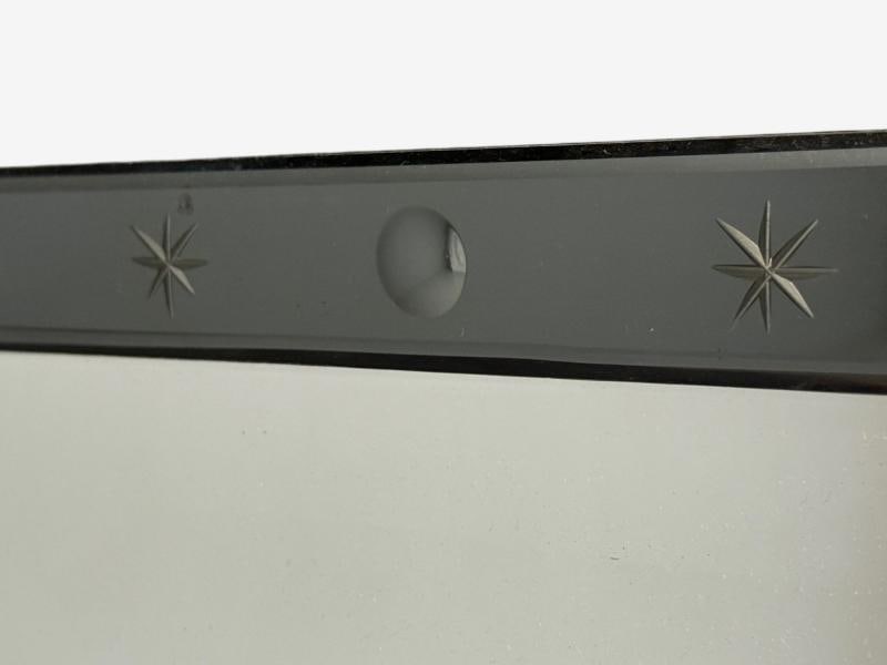 American Modern, Etched Glass, Grey Shadowbox Mirror, USA, 1980s - 4