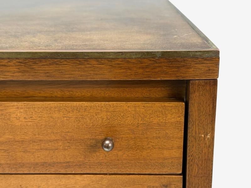 Paul McCobb, Leather, Cane, Brass, Side Table, USA, 1950s - 5