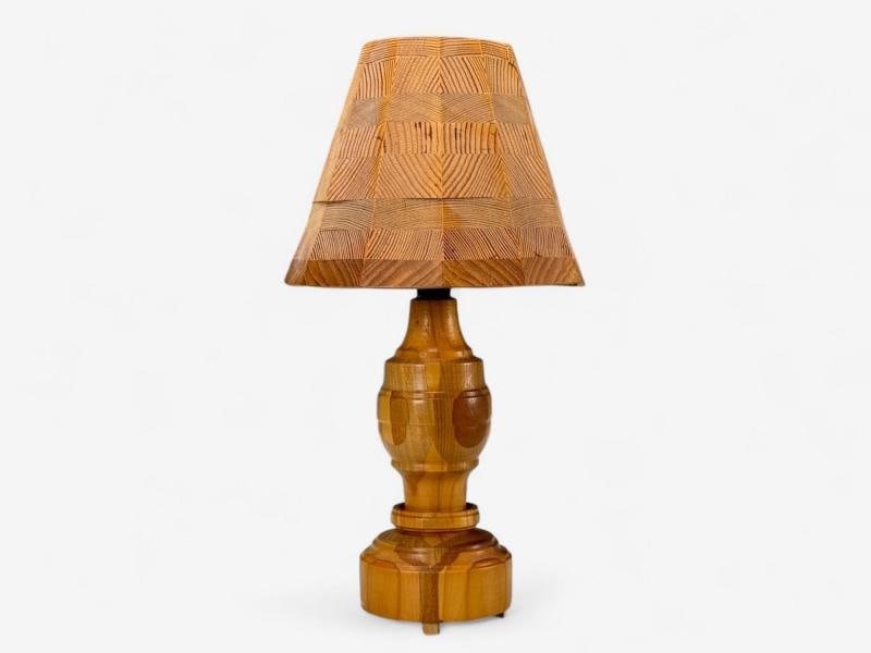 Swedish Modern, Pine, Table Lamp, Sweden, 1960s - 4