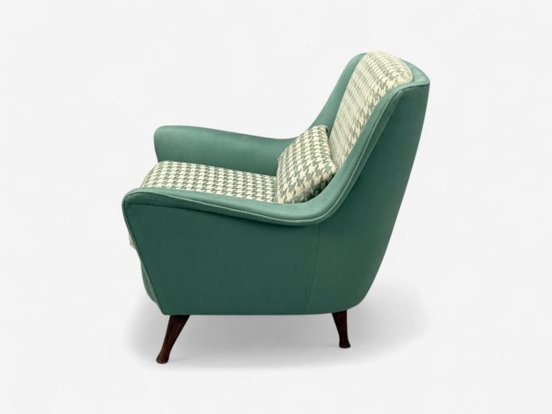 Carlo Pagani attr., Fabric, Wood, Lounge Chairs, Italy, 1950s - 9