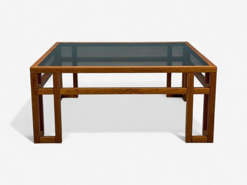 Danish Modern, Teak, Glass, Square Coffee Table, Denmark, 1960s - 2