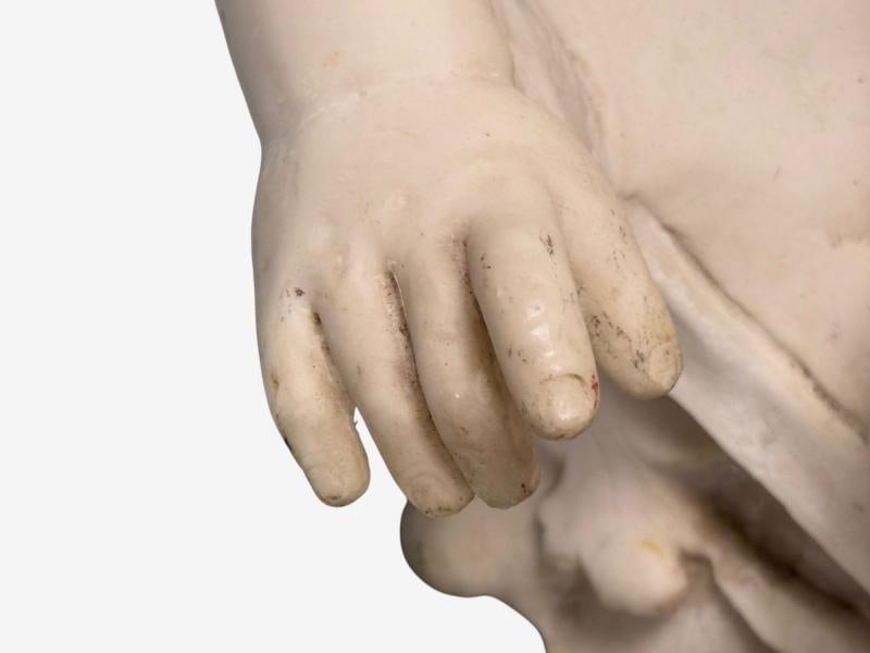 Neoclassical, Faux Marble, Seated Angel Busts on Sleighs, Italy, 1960s - 11