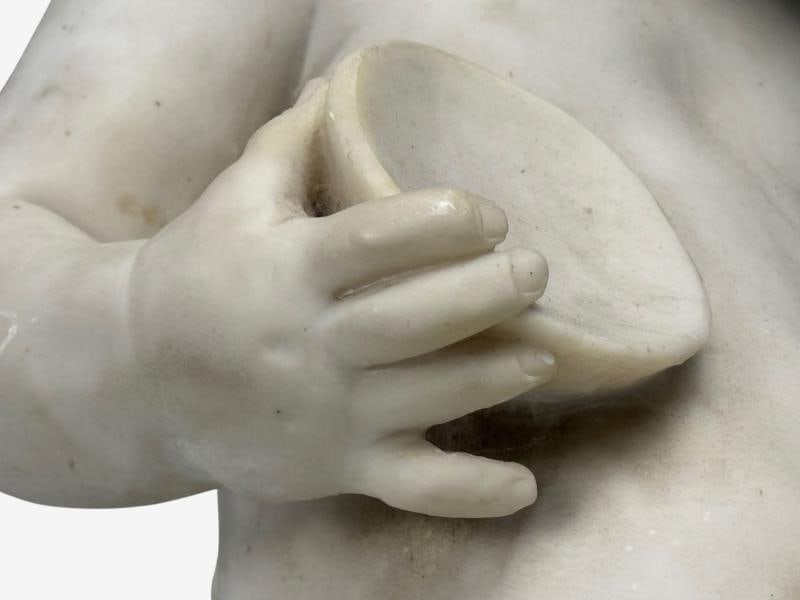 Neoclassical, Faux Marble, Seated Angel Busts on Sleighs, Italy, 1960s - 8