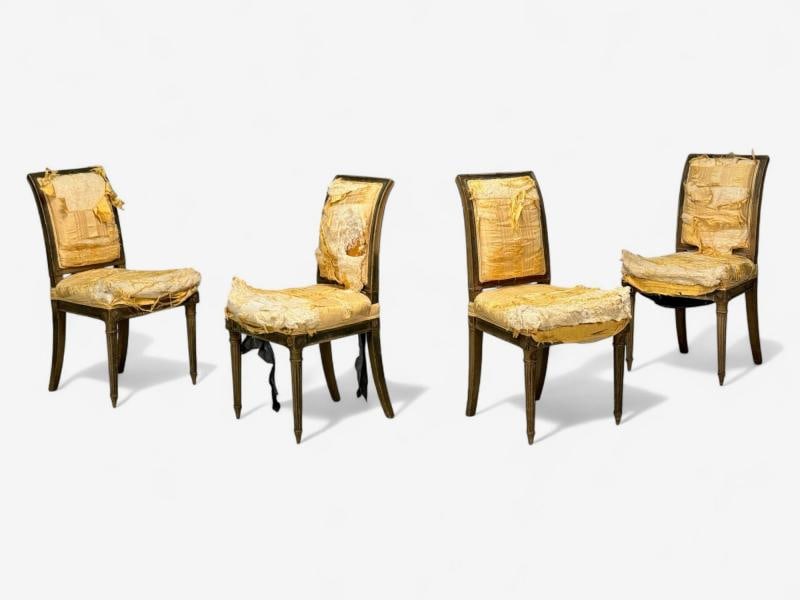 L. Alavoine & Cie, Louis XVI Style, Wood, Fabric, Dining Chairs, France, 19th C. - 2