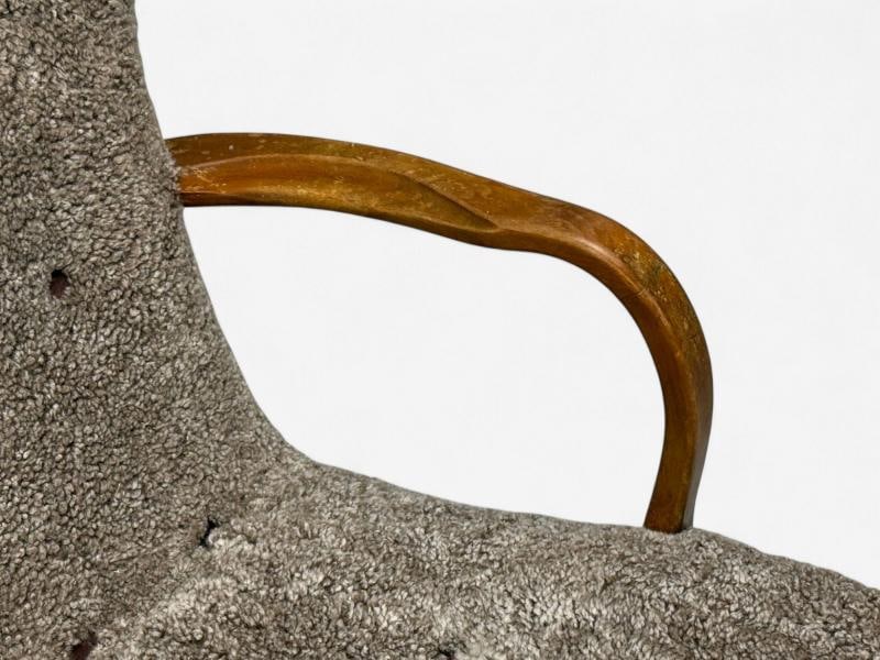 Philip Arctander Style, Shearling, Beech, Lounge Chair, Denmark, 1960s - 7