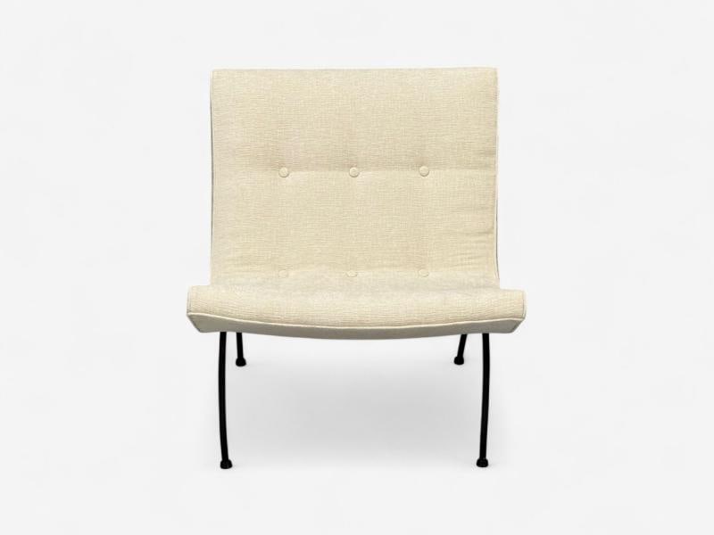 Milo Baughman, Iron, Fabric, Scoop Chair, USA, 1950s - 3