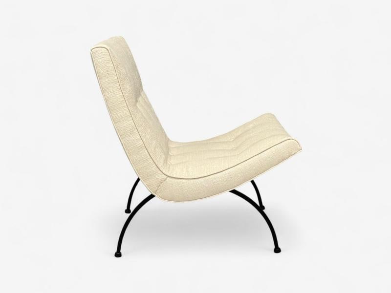 Milo Baughman, Iron, Fabric, Scoop Chair, USA, 1950s - 8