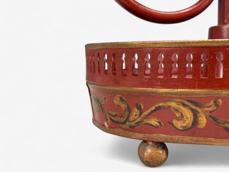 Chinese Export, Painted Metal, Brass, Red Japanned Table Lamp, 20th C. - 9